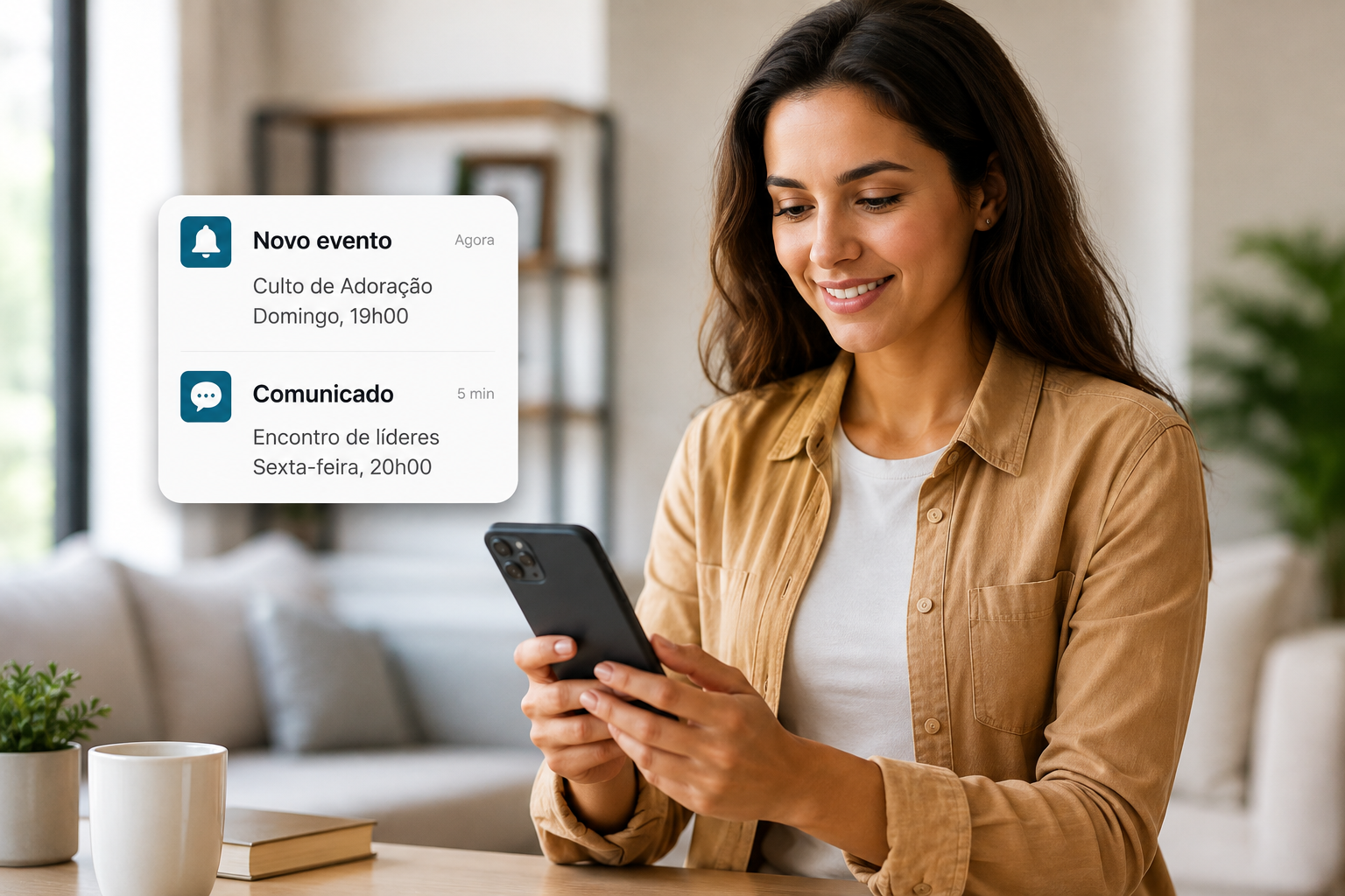 Eventos, comunicados e notificações pelo Faith App