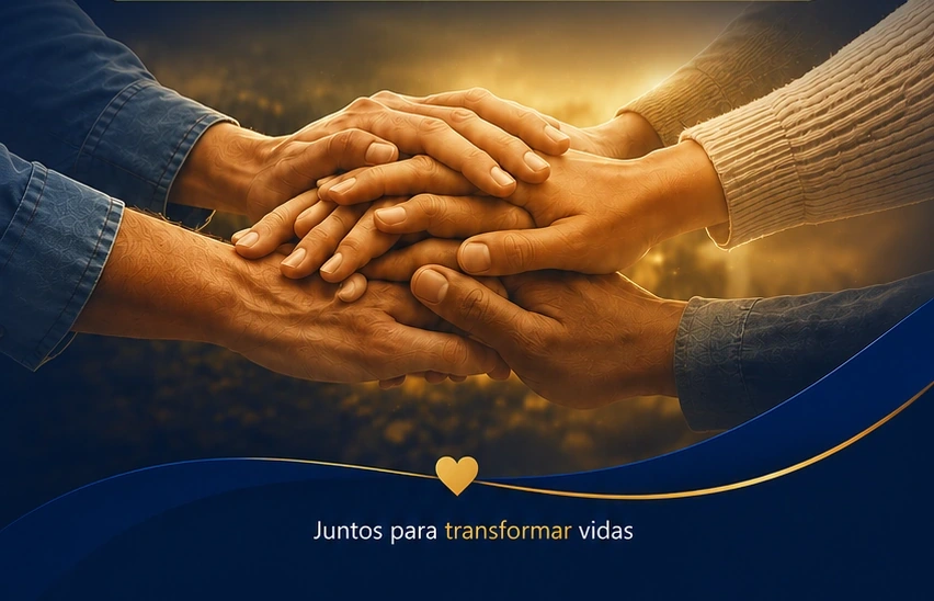 Mãos unidas — juntos para transformar vidas