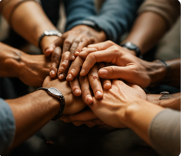 Pessoas reunidas em uma célula