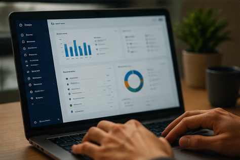 Gestão financeira da igreja no computador